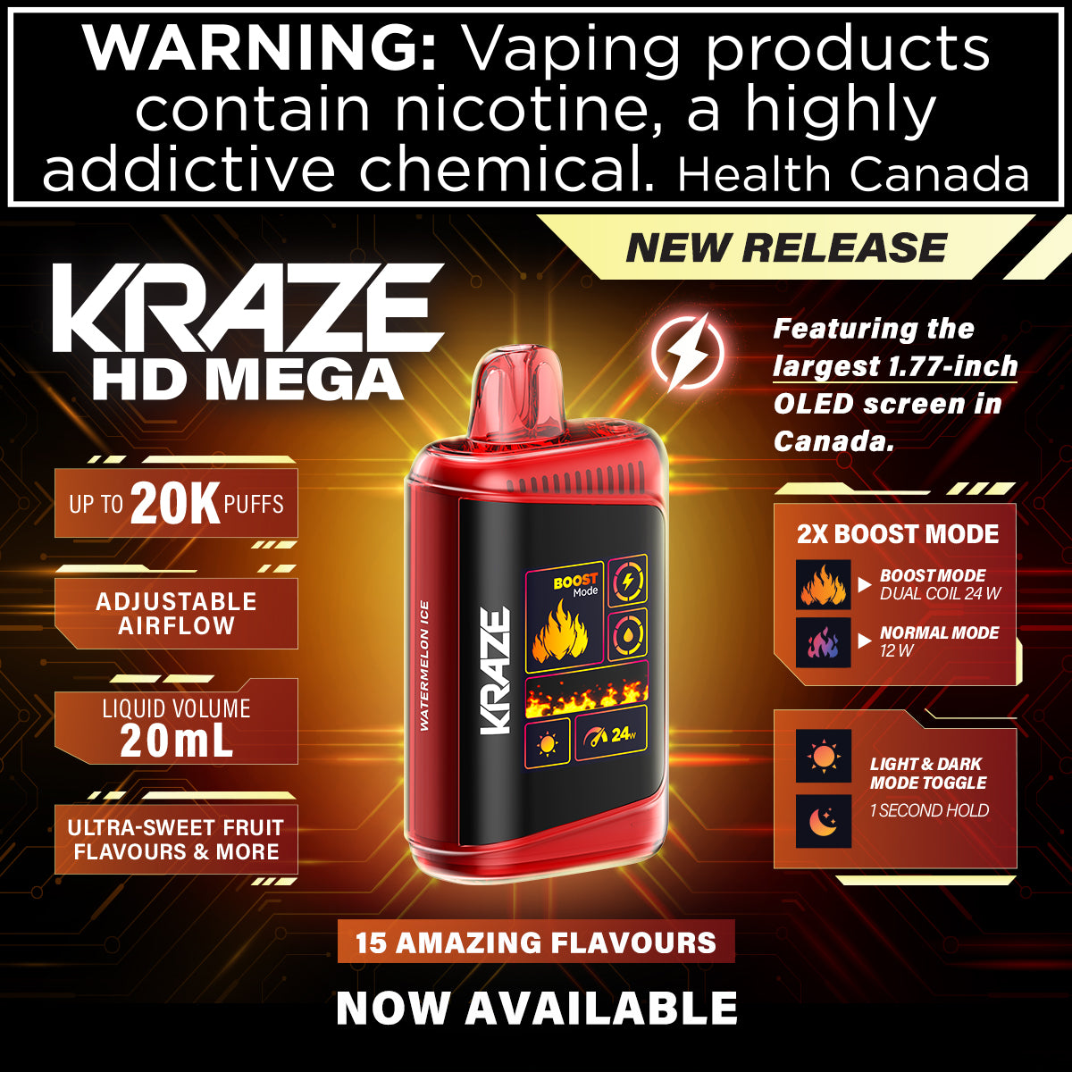 KRAZE HD MEGA 20K VAUGHAN VAPES KRAZE HD MEGA 20K VAUGHAN VAPES