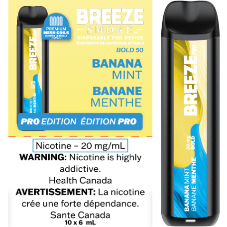 Breeze Smoke Pro 2000 Puffs Banana Mint 